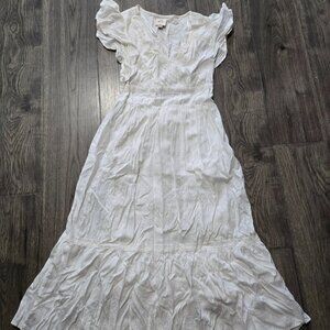 Knox Rose White Boho Peasant Blouse Size M